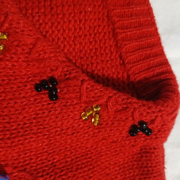 VTG Elements Exclusively Spiegel Women's Med Felted Cardigan Red Long-Sleeved - Picture 7 of 16